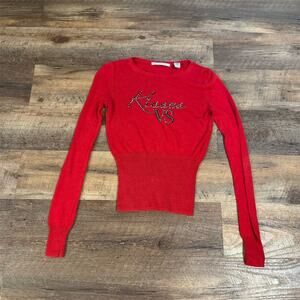 VTG 90s Victoria's Secret Silk Cashmere Blend Soft Red Sweater S Valentines Day
